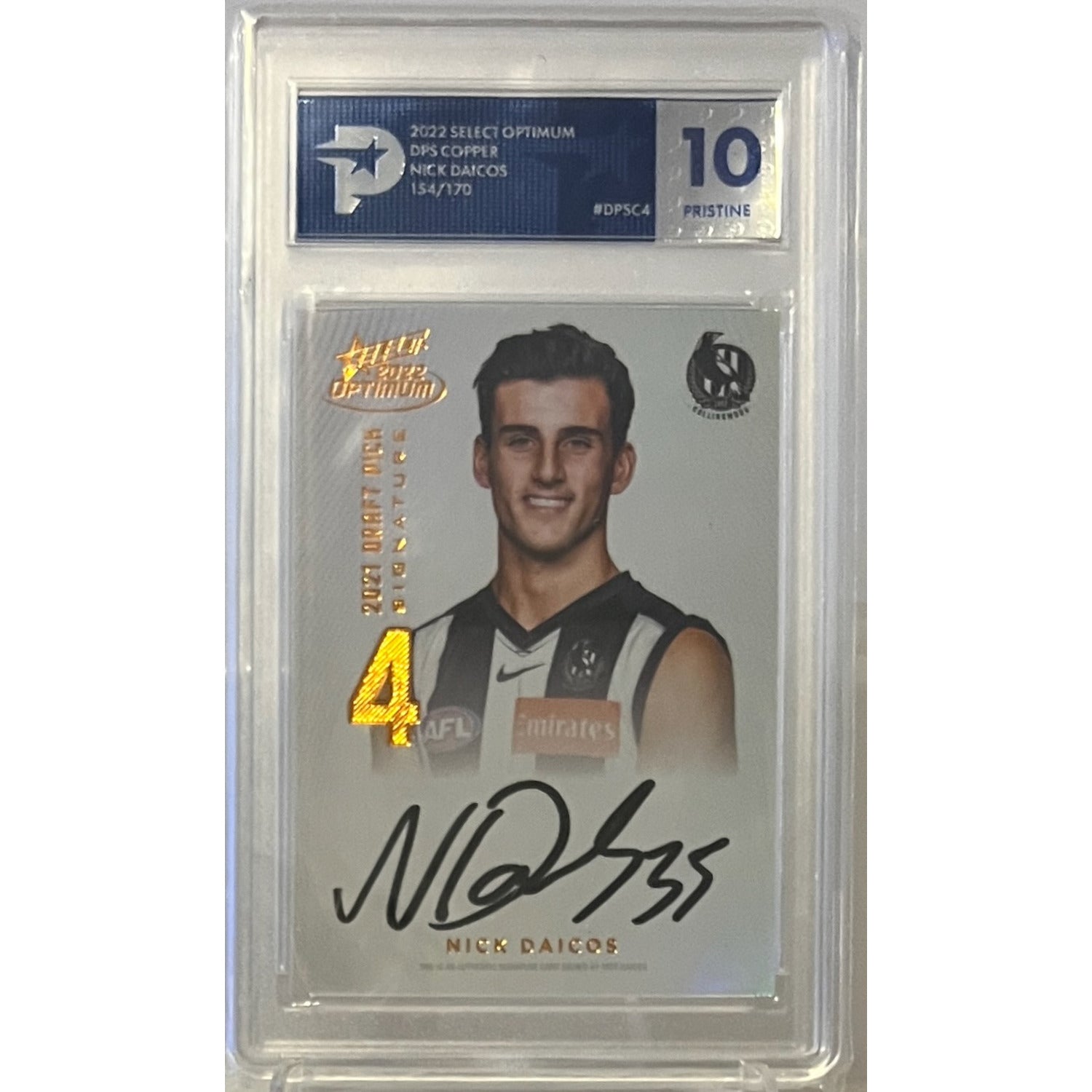 2022 AFL OPTIMUM Nick Daicos Copper Draft Pick S…