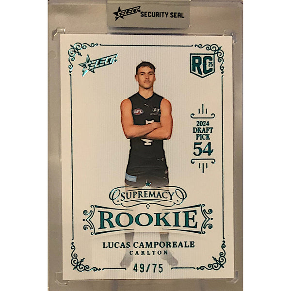 2025 AFL SUPREMACY ROOKIE Blue Lucas Camporeale Carlton 49/75