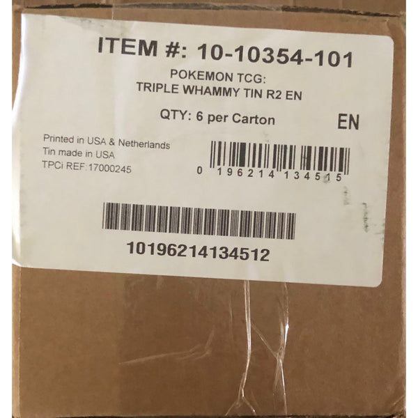 Pokemon Triple Whammy Collector Tin Sealed Case 6 tins