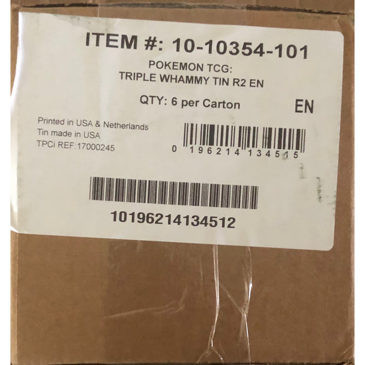Pokemon Triple Whammy Collector Tin Sealed Case 6 tins