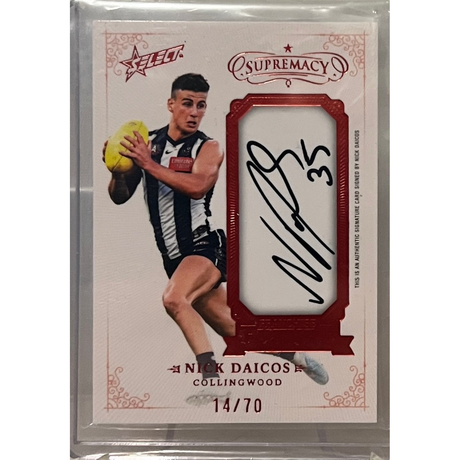 2024 SELECT AFL SUPREMACY Franchise Future Signature Nick Daicos 14/70 ...