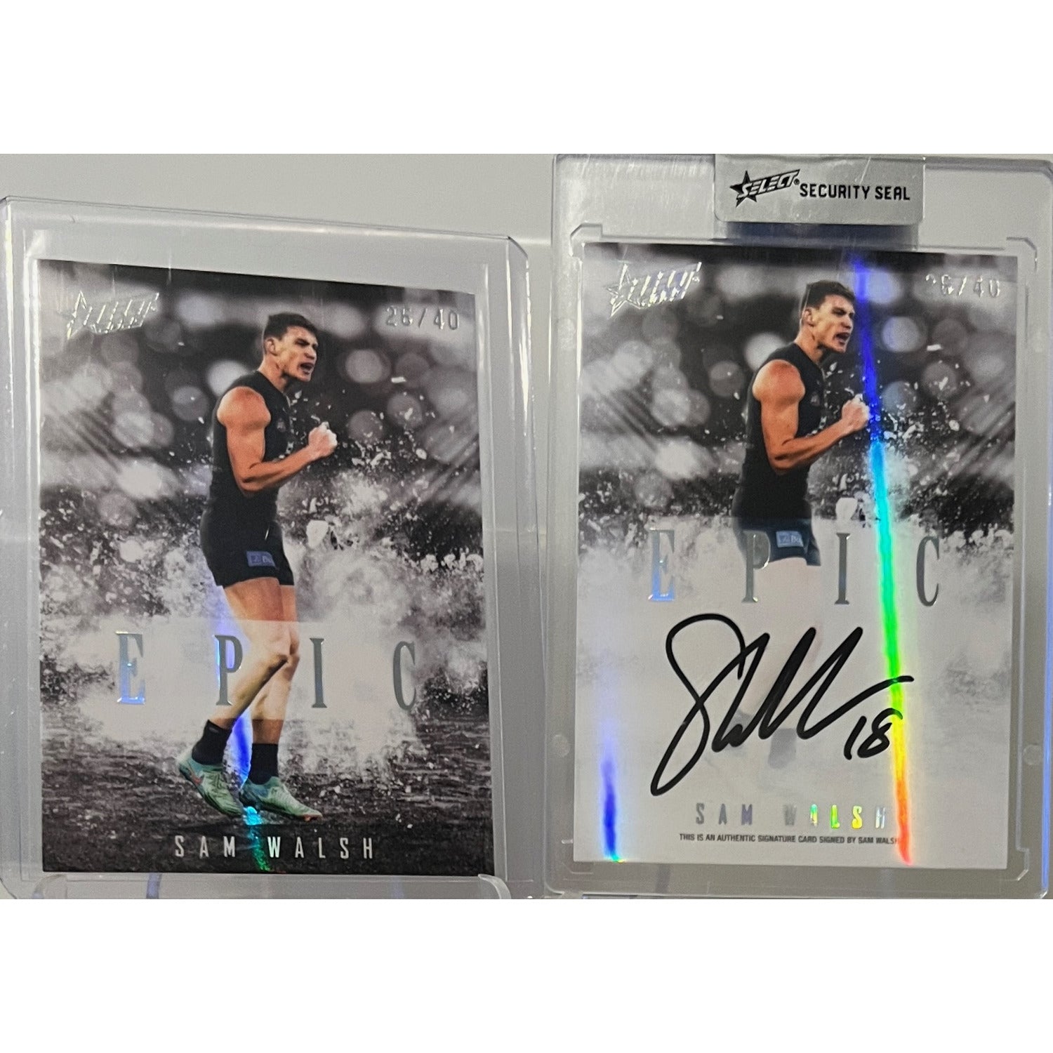 Matching Pair 2025 AFL Select Epic Black Sam Walsh + Signature ...