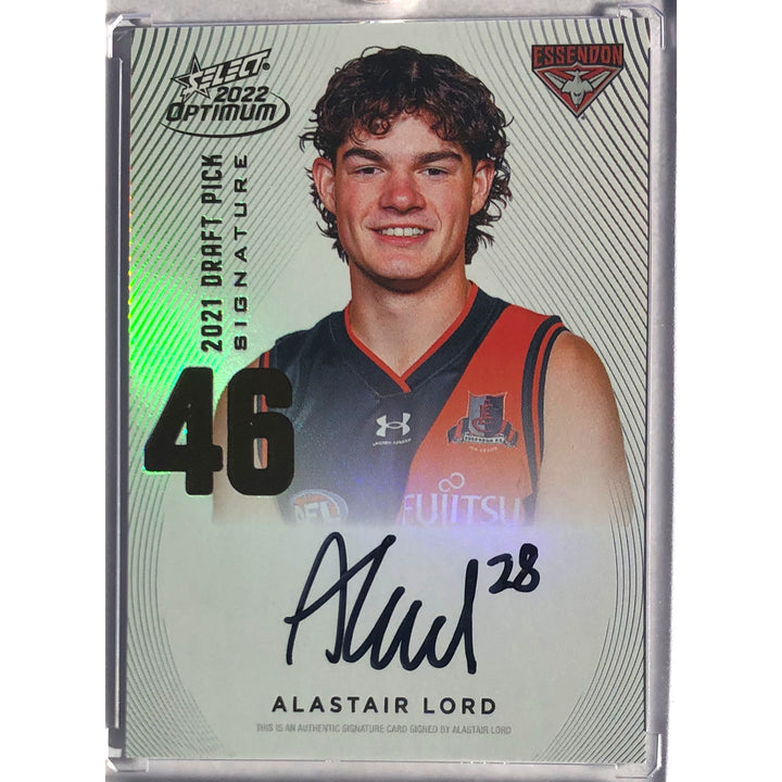 2022 SELECT AFL OPTIMUM Alastair Lord Gold Draft Pick Signature DPS 28/85 *JUMPER NUMBER*