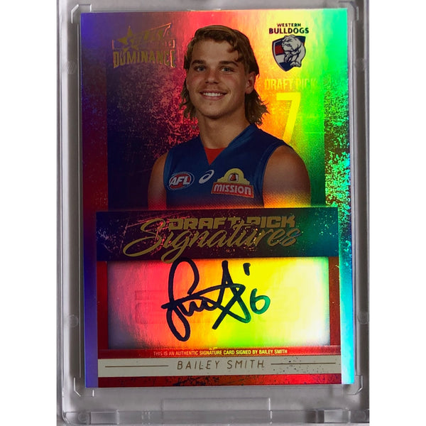 2019 SELECT AFL DOMINANCE Bailey Smith Western Bulldogs Draft Pick Signature DPS 10/175