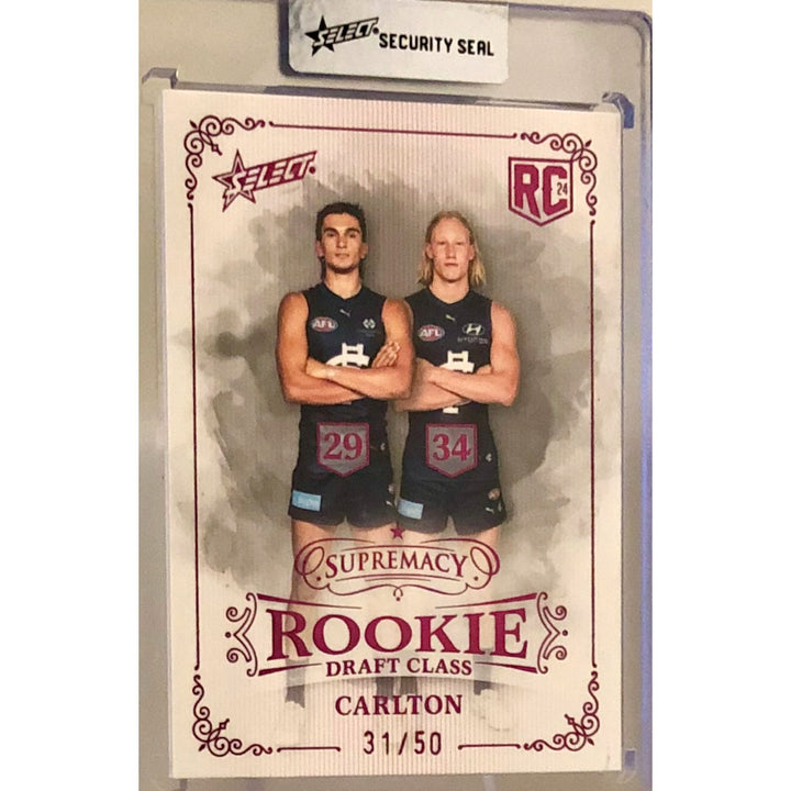 2024 AFL SUPREMACY ROOKIE Carlton Draft Class Ashton Moir Billy Wilson