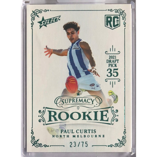 2022 AFL SUPREMACY ROOKIE Blue Paul Curtis 23/75