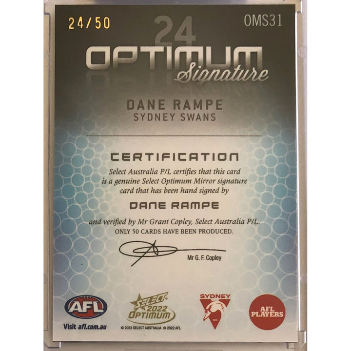 2022 SELECT OPTIMUM Mirror Signature Dane Rampe 24/50 JUMPER NUMBER