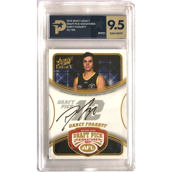 2018 SELECT AFL LEGACY Darcy Fogarty Draft Pick Signature 25/180 PSG 9.5 GEM MINT