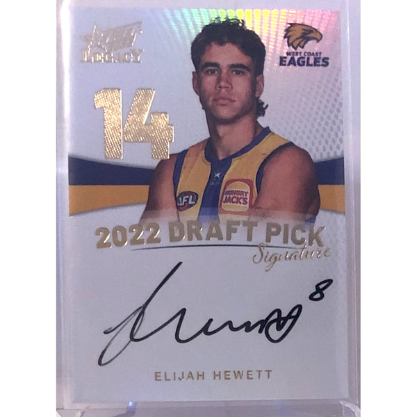 2023 SELECT AFL LEGACY Elijah Hewett Gold Draft Pick Signature