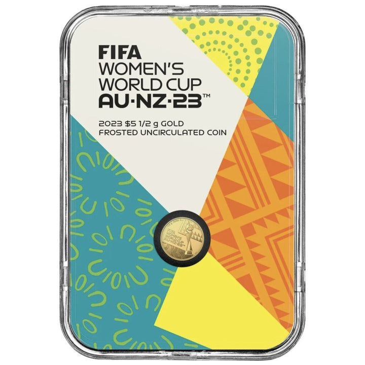 2023 AUSTRALIA FIFA Women's World Cup $5 1/2G GOLD Frosted UNC Coin