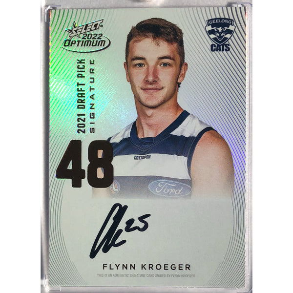 2022 SELECT AFL OPTIMUM Flynn Kroeger Copper Draft Pick Signature DPS 113/170