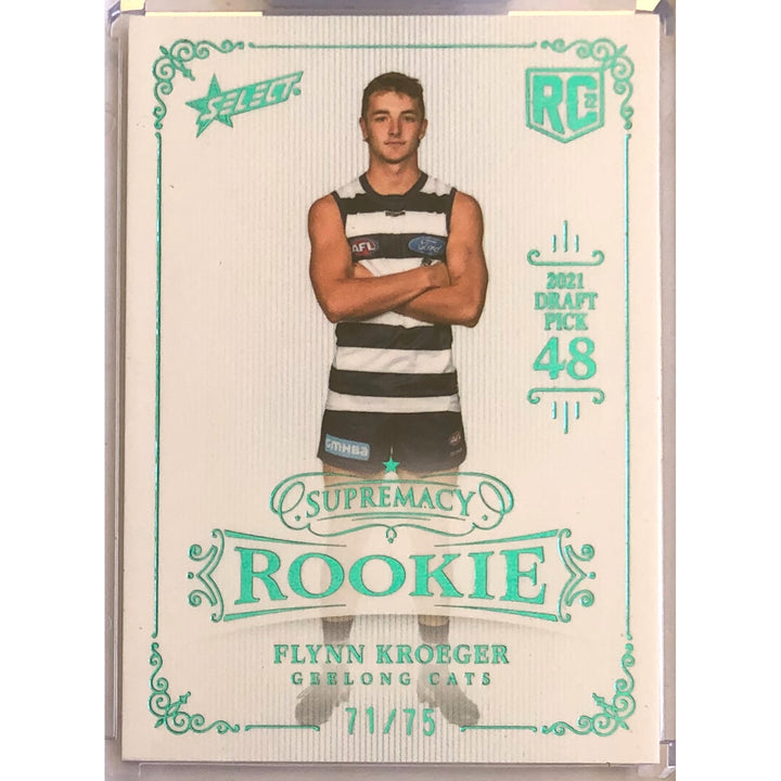 2022 AFL SUPREMACY ROOKIE Blue Flynn Kroeger 71/75