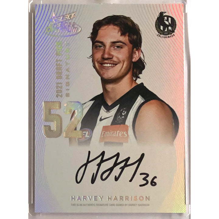 2022 AFL OPTIMUM Harvey Harrison Platinum Draft Pick Signature 04/40