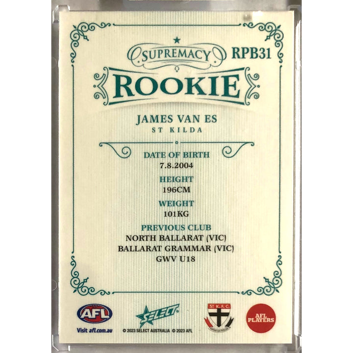 2023 AFL SUPREMACY ROOKIE Blue James Van Es 50/75