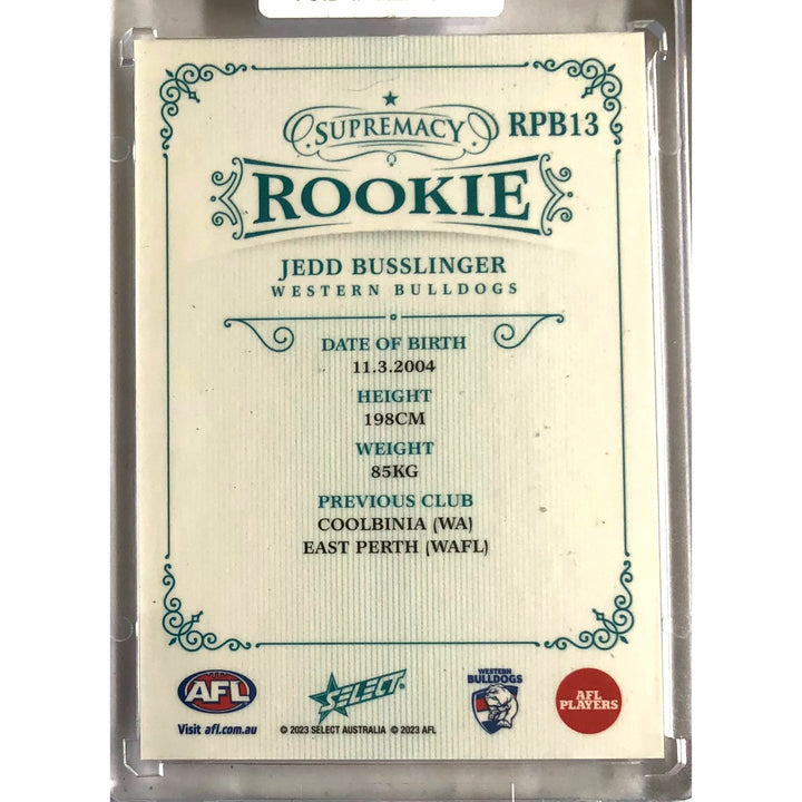 2023 AFL SUPREMACY ROOKIE Blue Jedd Busslinger 30/75