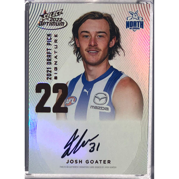 2022 SELECT AFL OPTIMUM Josh Goater Copper Draft Pick Signature DPS 107/170