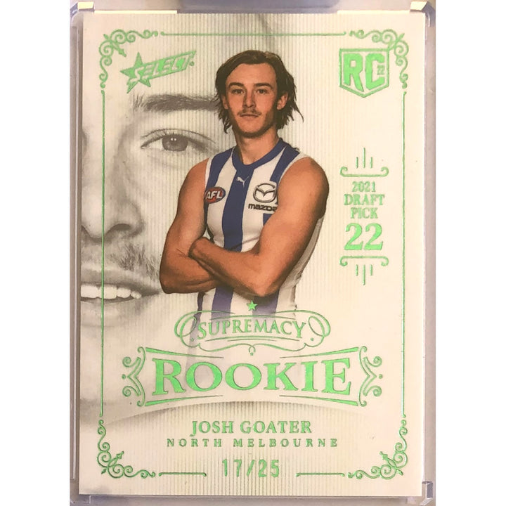 2022 AFL SUPREMACY ROOKIE Green Josh Goater 17/25