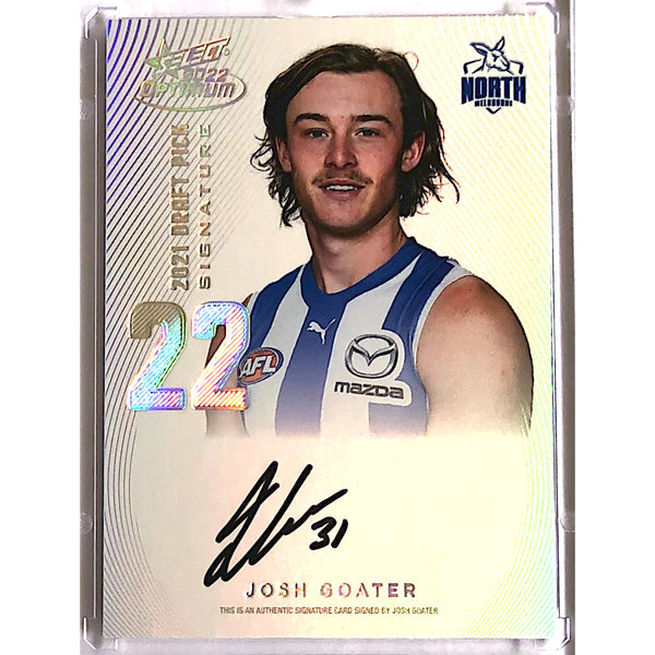 2022 SELECT AFL OPTIMUM Josh Goater Platinum Draft Pick Signature DPS 14/40