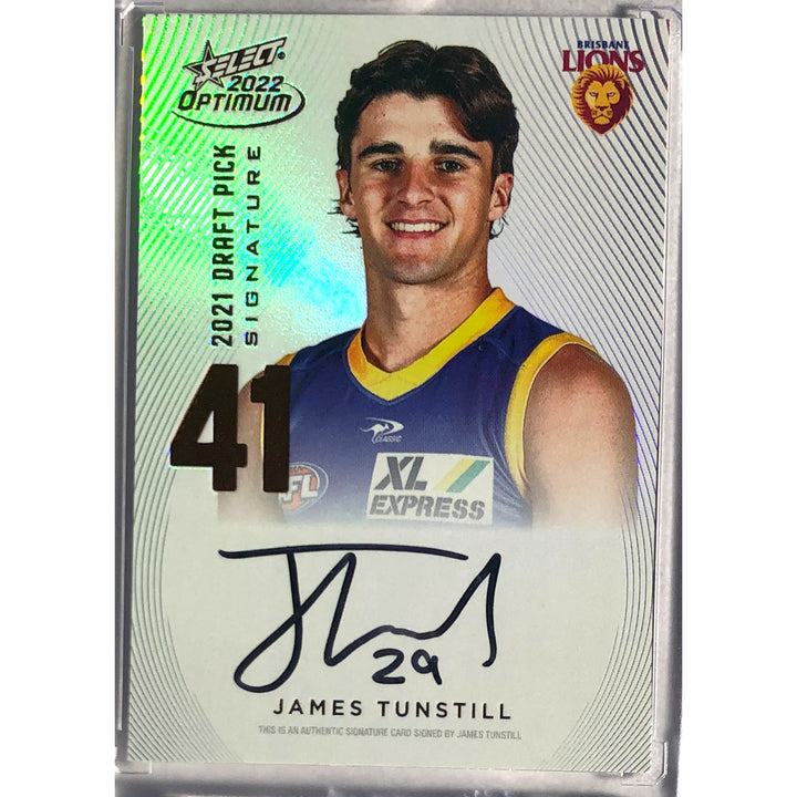 2022 SELECT AFL OPTIMUM James Tunstill Copper Draft Pick Signature DPS 087/170