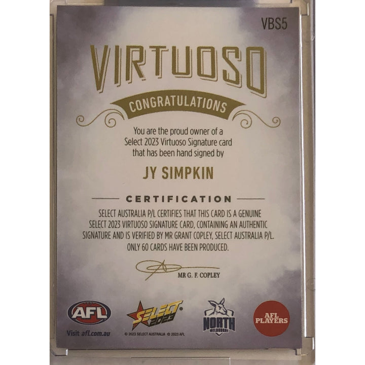 2023 AFL Footy Stars VIRTUOSO SIGNATURE Jy Simpkin 10/60