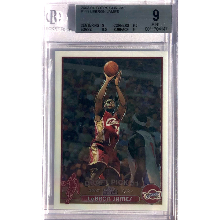 2003-04 Topps Chrome Lebron James RC Rookie NBA Basketball card BGS 9