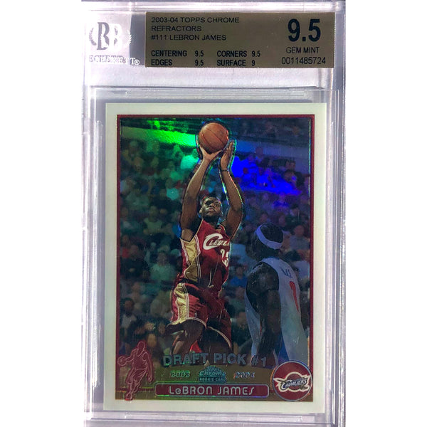 2003-04 TOPPS CHROME Lebron James RC Rookie Refractor NBA Basketball Card BGS 9.5