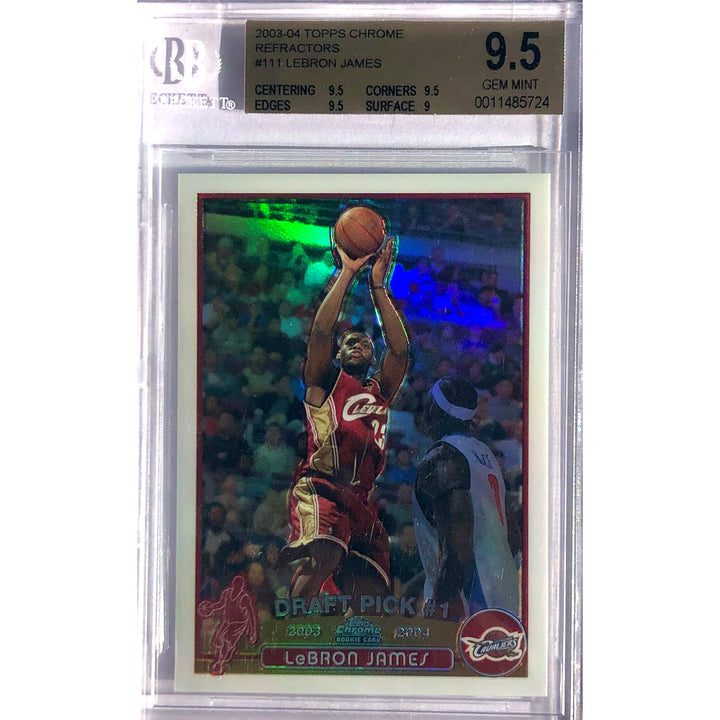 2003-04 TOPPS CHROME Lebron James RC Rookie Refractor NBA Basketball Card BGS 9.5