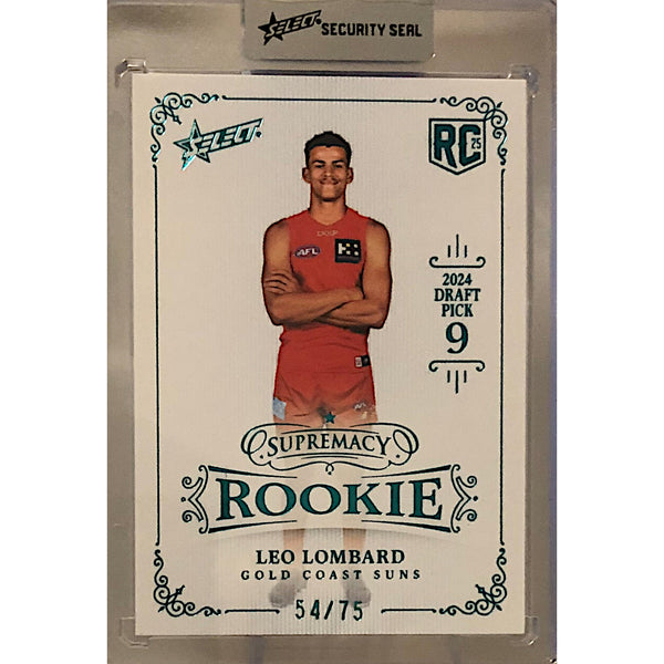 2025 AFL SUPREMACY ROOKIE Blue Leo Lombard Gold Coast Suns 54/75