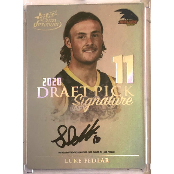 2021 AFL OPTIMUM Luke Pedlar Platinum Draft Pick Signature 38/40