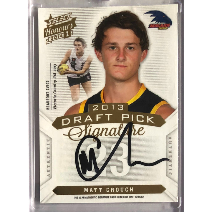 2014 SELECT AFL HONOURS Matt Crouch Draft Pick Signature 059/400