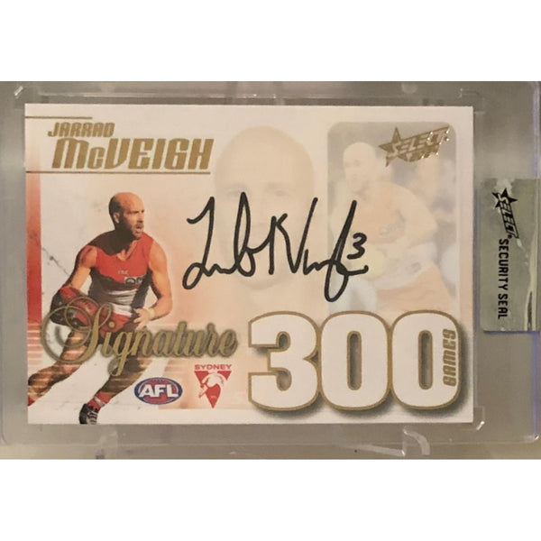 2024 AFL LEGACY Jarrad McVeigh 300 games Signature Redemption Sydney Swans 34/50