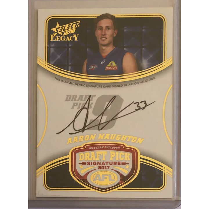 2018 SELECT AFL LEGACY Aaron Naughton Draft Pick Signature 021/180