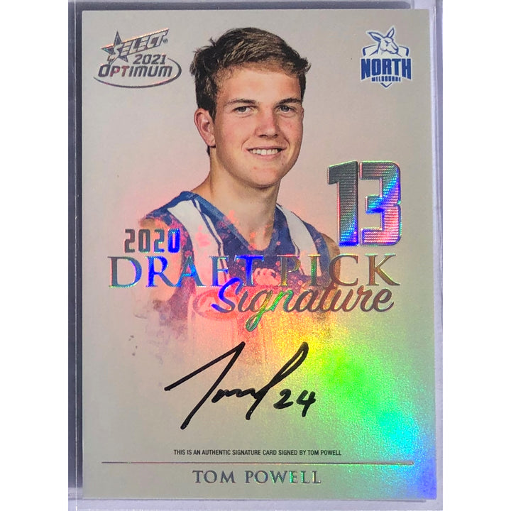 2021 AFL OPTIMUM Tom Powell Platinum Draft Pick Signature 23/40