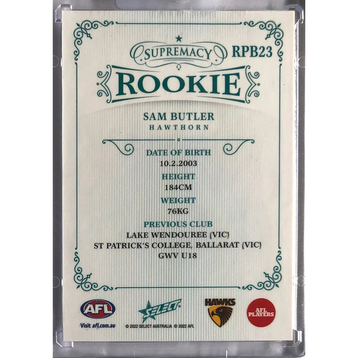 2022 AFL SUPREMACY ROOKIE Blue Sam Butler 60/75