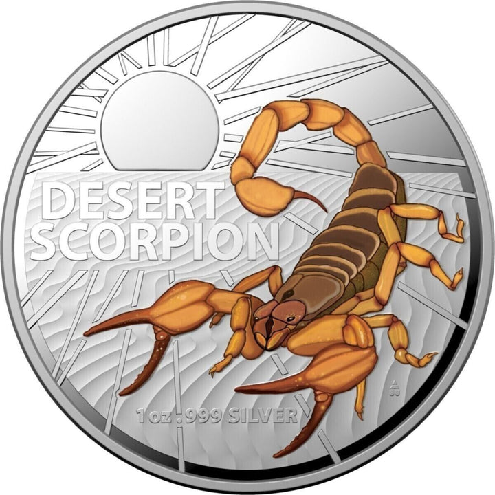 2023 AUSTRALIA $5 Desert Scorpion Coloured 1OZ Silver Five Dollar Coin