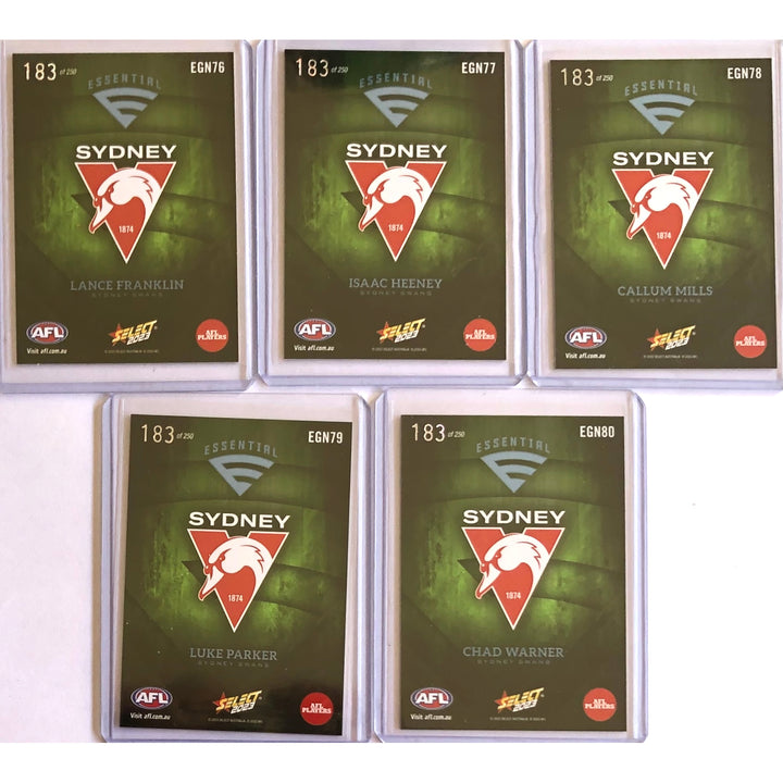 2023 AFL Sydney Swans Green Essential set 183/250