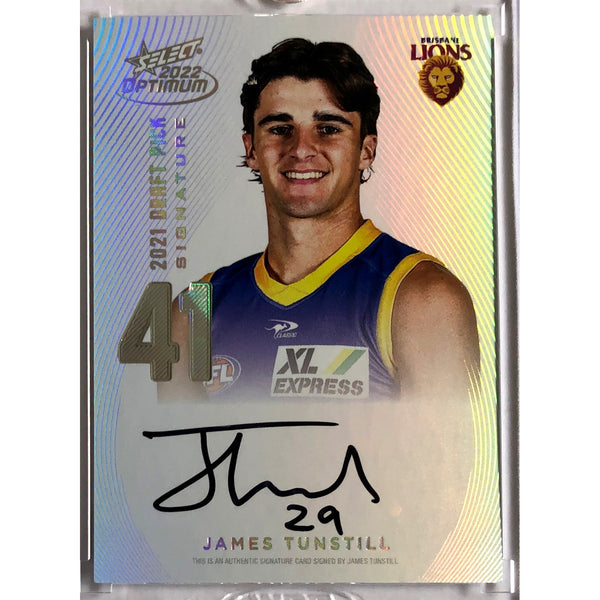 2022 SELECT AFL OPTIMUM James Tunstill Platinum Draft Pick Signature DPS 23/40