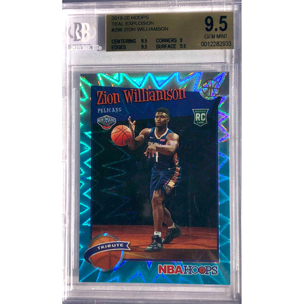 2019-20 PANINI HOOPS Zion Williamson Teal Explosion RC Rookie Basketball Card BGS 9.5